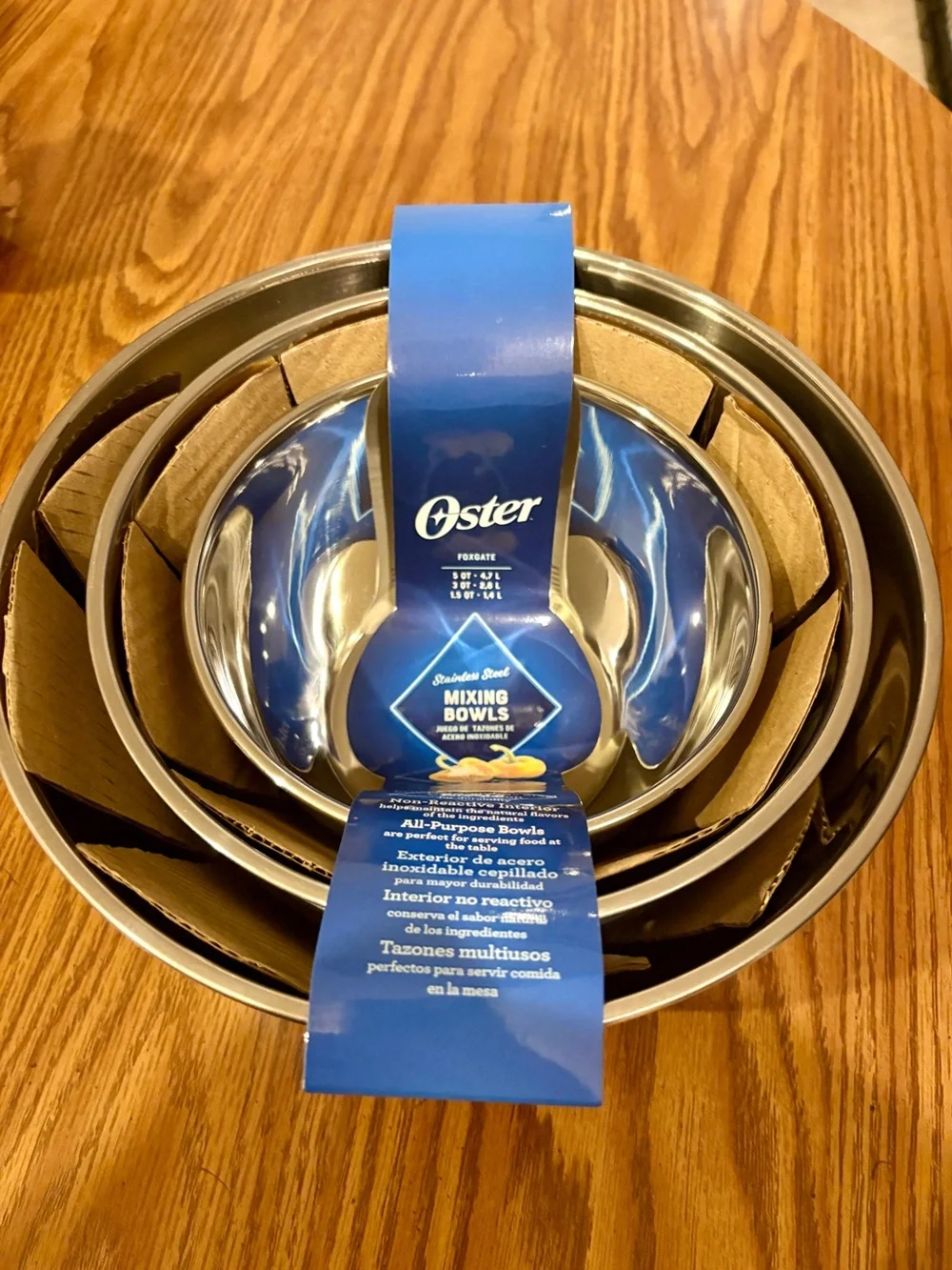Oster Foxgate 3-Piece Stainless Steel Mixing Bowls